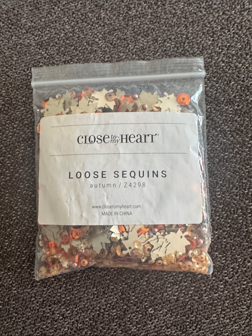 Close to My Heart Autumn Loose Sequins in Orange & Cream